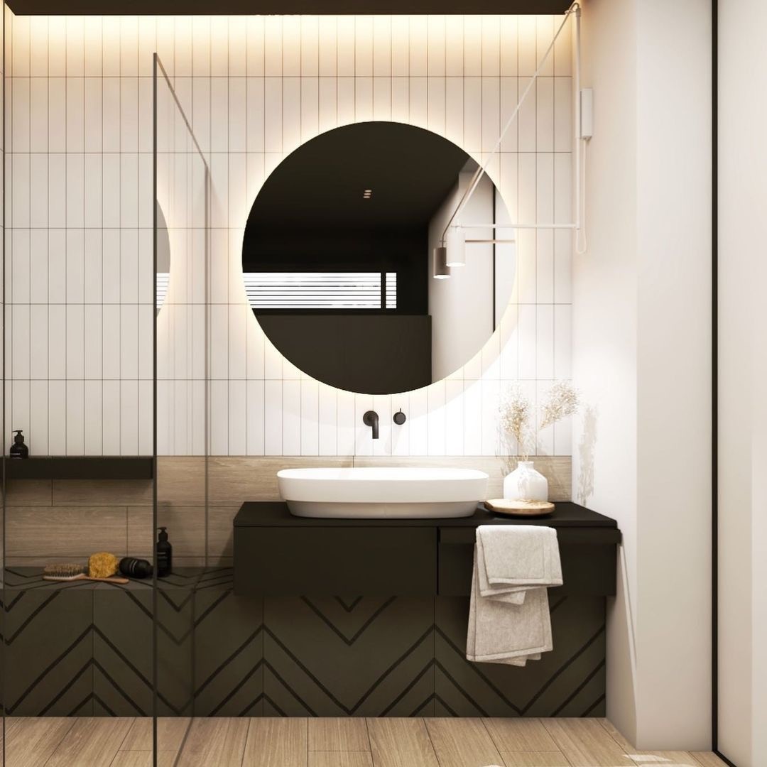 Nowoczesna elegancja spotyka naturalną siłę: dwie strony jednej łazienki!