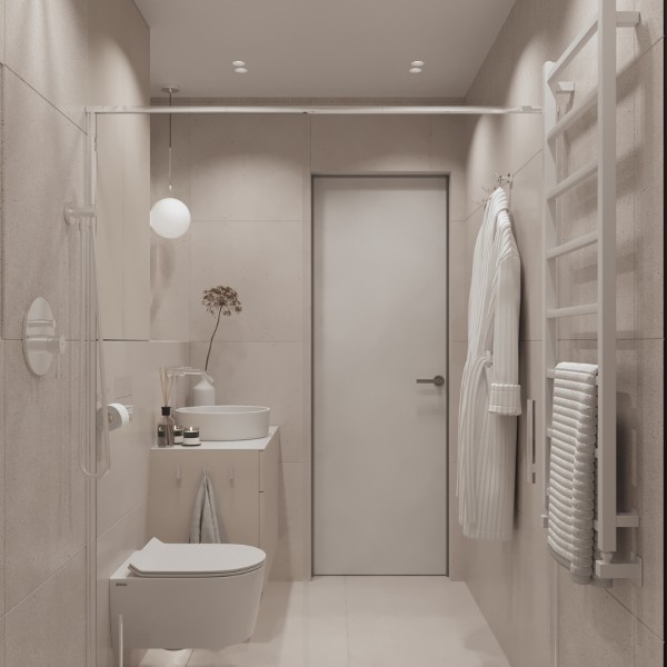 Ciepłe i przytulne miejsce: mała łazienka w odcieniach beżu!