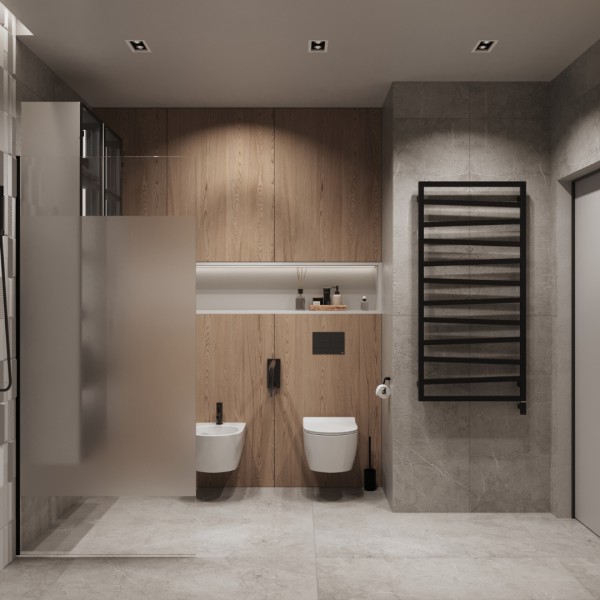 Łazienka, gdzie naturalne piękno spotyka nowoczesną prostotę!