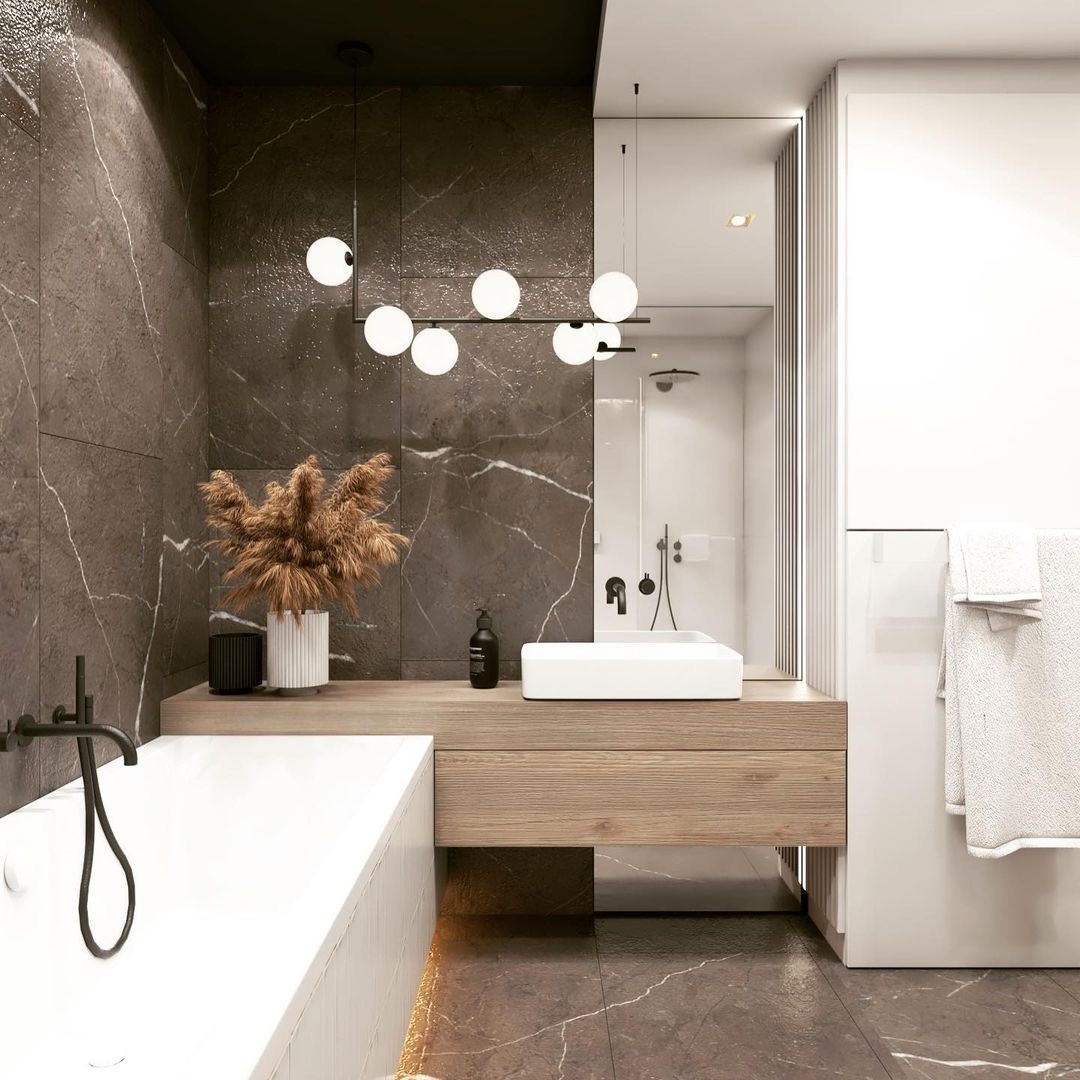 Prostokątna wanna w nowoczesnej łazience!