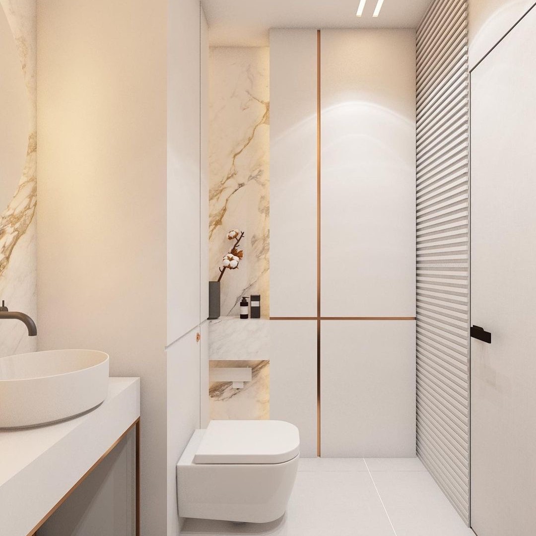 Łazienka łącząca styl minimalistyczny i glamour!