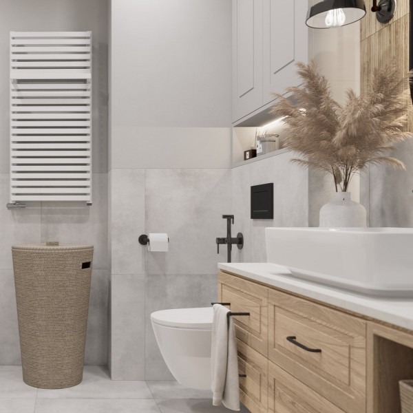 Łazienka w stylu boho w Bieszczadach!