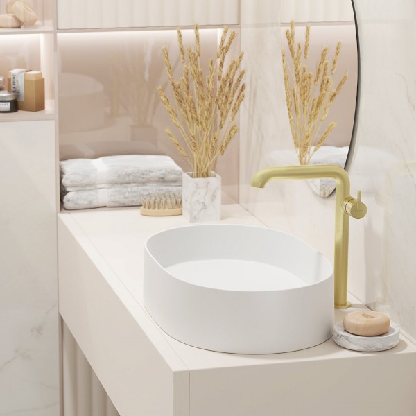 Złote akcenty luksusu: elegancja złotych baterii Deante Silia!