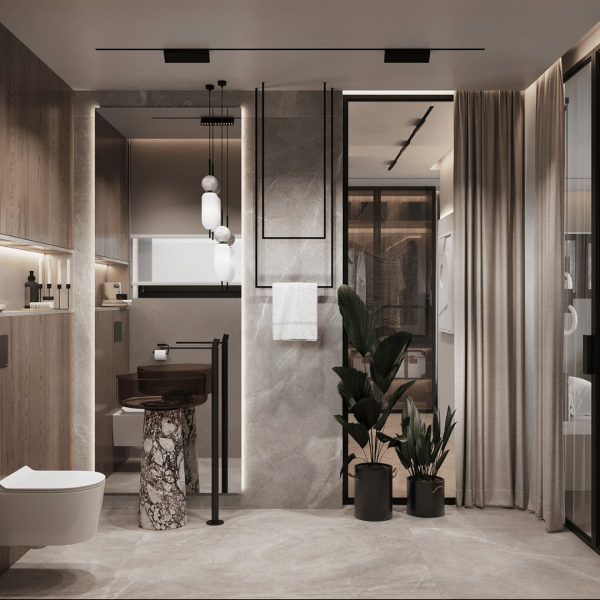 Minimalistyczna łazienka z wanną wolnostojącą!