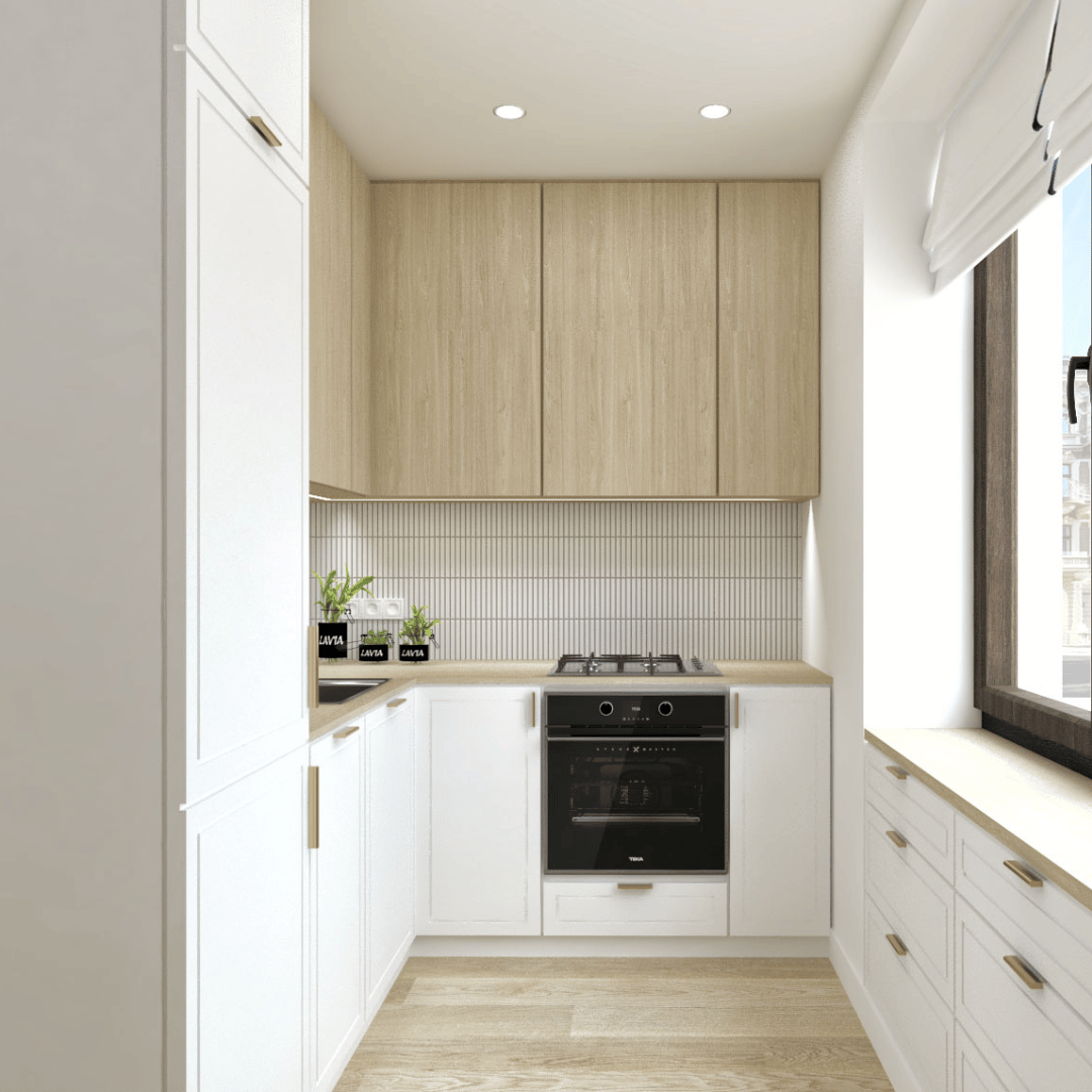 Mała Kuchnia w Klasycznym Stylu z Wyrazistym Kontrastem!