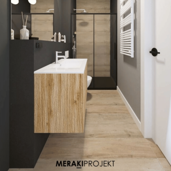 Łazienka w Stylu Skandynawskim: Kontrasty i Minimalizm!