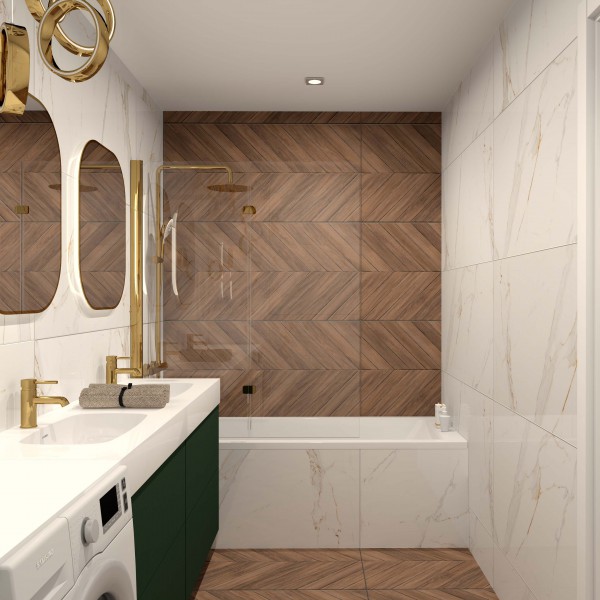 Projekt Wąskiej Łazienki w bloku!