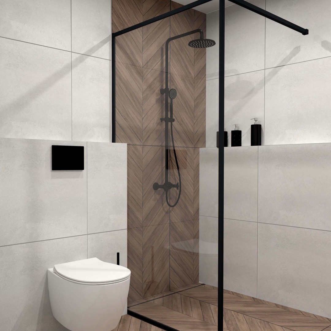 Surowa Elegancja w Minimalistycznej Łazience!