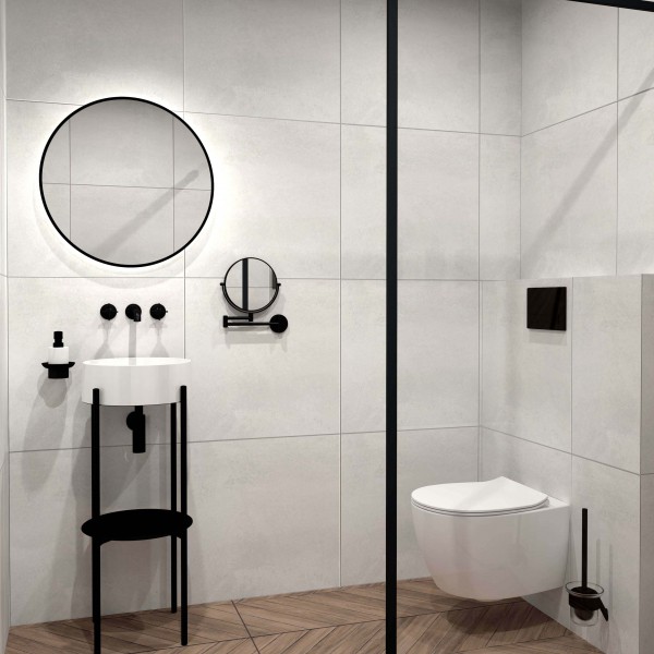 Surowa Elegancja w Minimalistycznej Łazience!