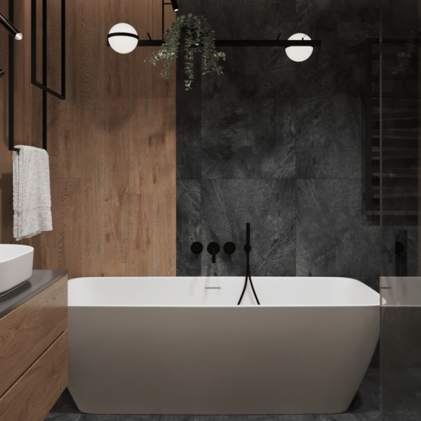 Nowoczesna Elegancja w Projekcie Minimalistycznej Łazienki!