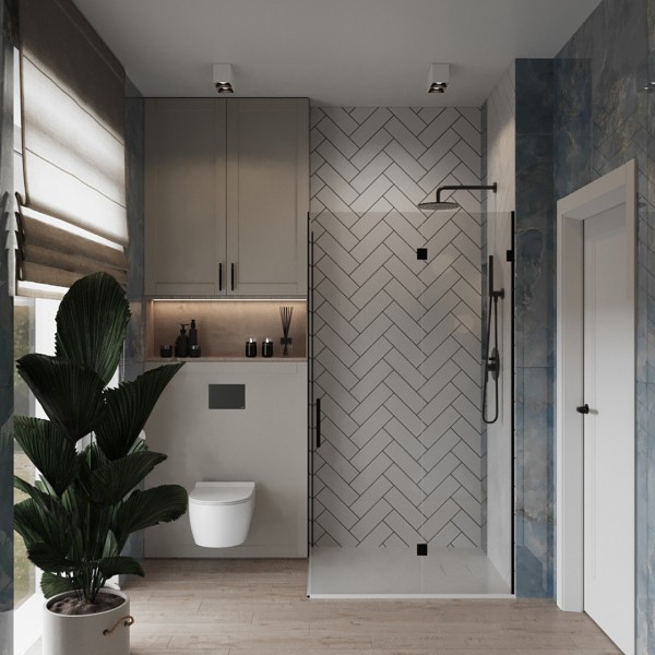 Nowoczesna Łazienka z Geometrycznym Akcentem!