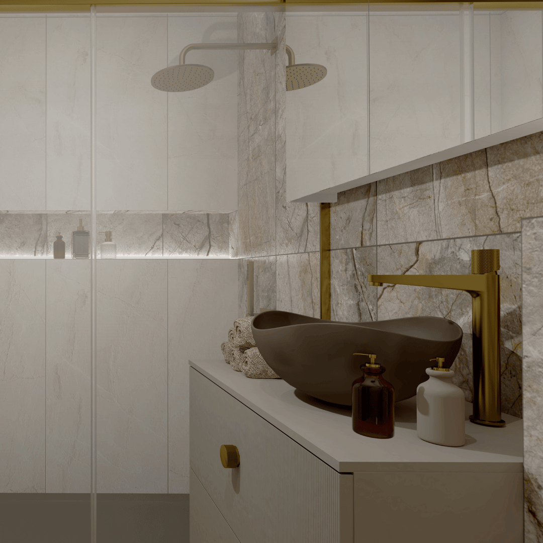 MAŁA BEŻOWA ŁAZIENKA W BLOKU