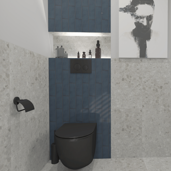 Surowa i nowoczesna łazienka na poddaszu