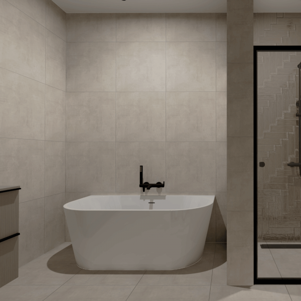 Minimalistyczna łazienka na poddaszu