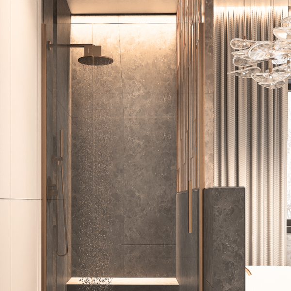 Ekskluzywna łazienka w stylu nowoczesnego glamour