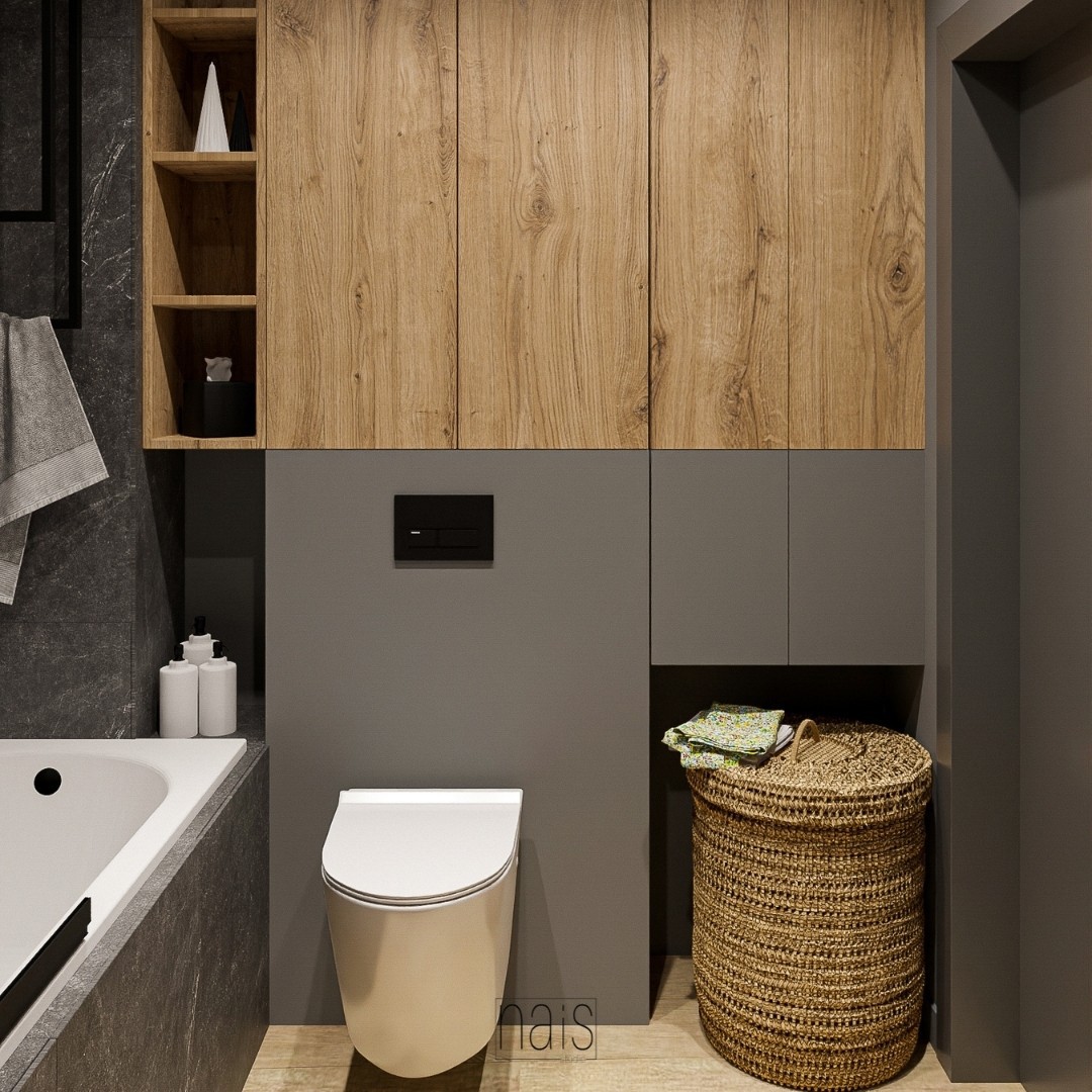 Mała łazienka w bloku z wanną i parawanem!