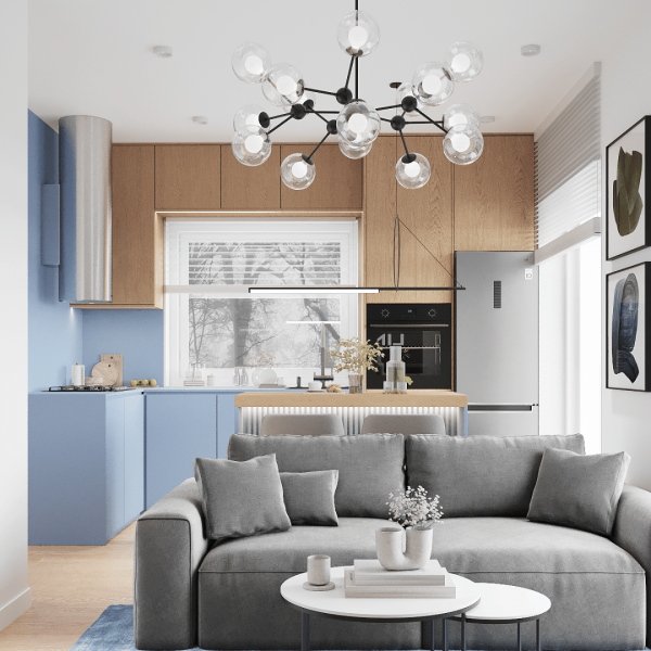 Kuchnia ze zlewozmywakiem po oknem 