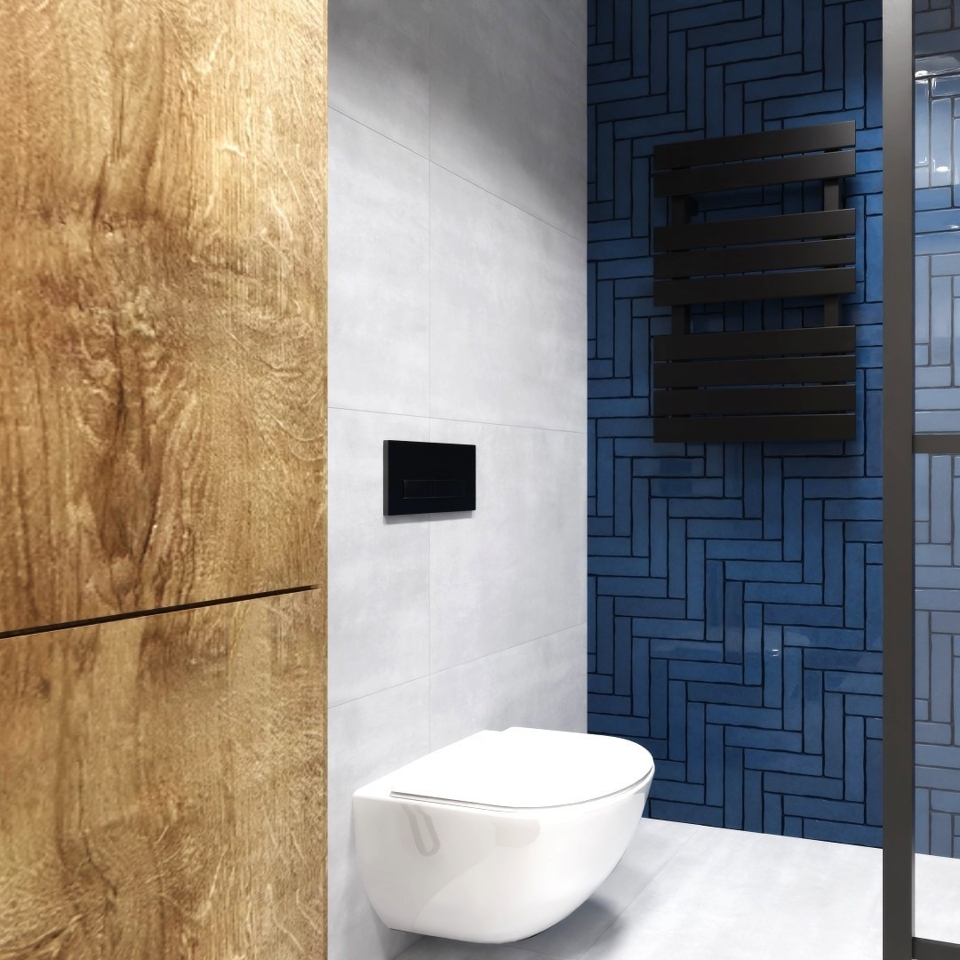 Mała łazienka w bloku z kabiną typu walk-in!