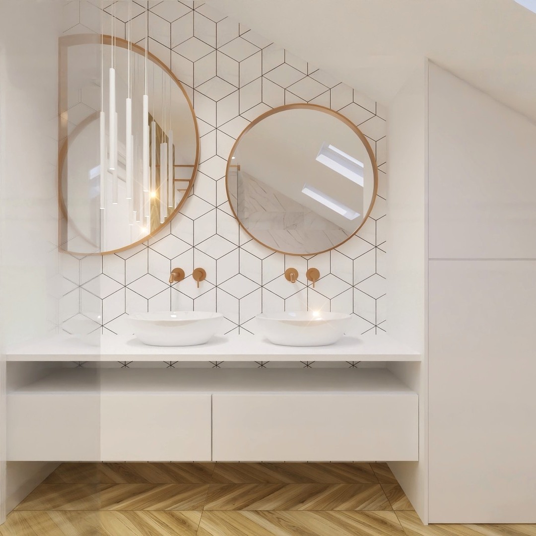 Złota łazienka na poddaszu!