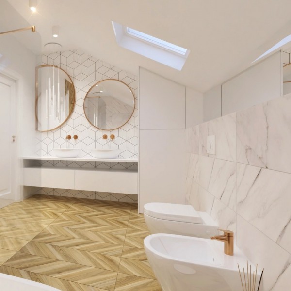 Złota łazienka na poddaszu!